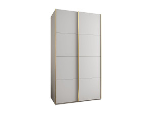Abiks Möbel KLEDINGKAST MET SCHUIFDEUREN Lux 1 245,5/140/64 (Wit/Wit/Goud)