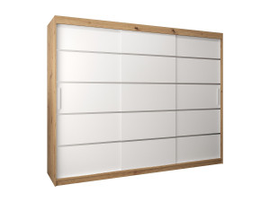 Abiks Möbel VERONA 1 KLEDINGKAST MET SCHUIFDEUREN 200/250/62 3 deuren (artisan/wit)