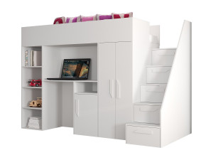 Abiks Möbel Stapelbed PARTY 14 247/165/120 (wit)