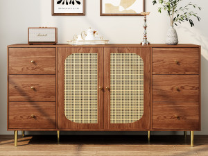 ModernLuxe Buffer 2 deuren en 6 laden - in MDF - Bruin