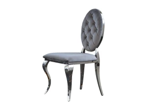 Kawola Silla tapizada - Gris terciopelo - LINDA