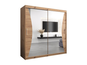 Abiks Möbel MONACO KLEDINGKAST MET SCHUIFDEUREN 200/200/62 2 deuren (artisan/artisan)