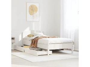 Clicnbuy Estructura de cama sin colchón madera de pino blanca 90x200 cm