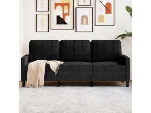 Clicnbuy Sofá de 3 plazas terciopelo negro 180 cm