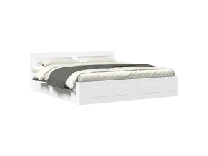 vidaxl Estructura de cama con cabecero sin colchón blanco 200x200 cm