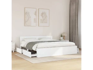 vidaxl Estructura de cama con cabecero sin colchón blanco 200x200 cm