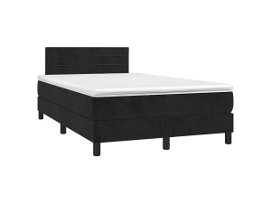 vidaxl Boxspring met matras fluweel zwart 120x190 cm