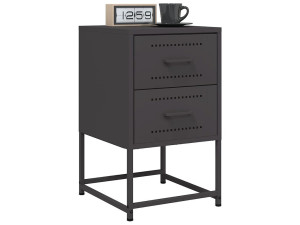 vidaxl Nachtkastjes 2 st 36x39x60,5 cm staal zwart