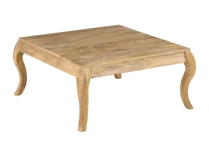 Clicnbuy Mesa de centro de madera de mango maciza 80x80x40 cm