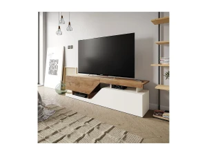 Habitat et jardin Mueble para TV "Ceelias" - 160 x 35 x 46 cm - Blanco/Marrón oscuro