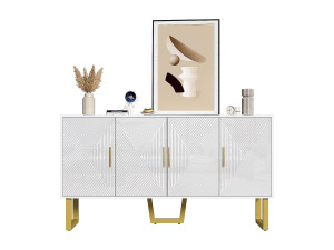 ModernLuxe Modern dressoir - 4 deuren met verstelbare planken - Wit
