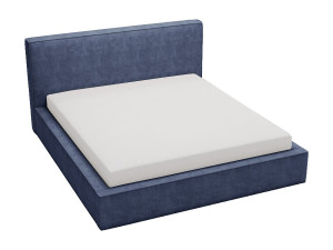 Gestoffeerd bed 180x200 Amare met opbergruimte, fluweel blauw
