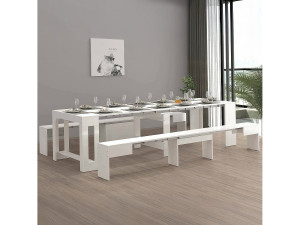 Dmora Dadamoni tafel- en stoelenset, Multifunctionele samenstelling, Set met console en 2 uitschuifbare banken, 100% Made in Italy, 66x25h45 cm,