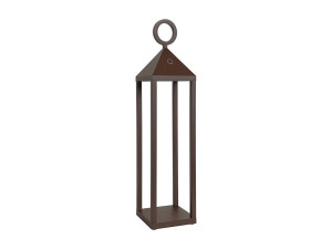 Lanterne Pic Nic LED moderne 2,2 W IP54 rechargeable et dimmable h. Corten de 47 cm