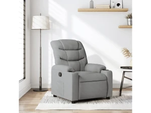 Clicnbuy Sillón reclinable de tela gris claro