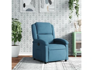 Clicnbuy Sillón reclinable de terciopelo azul