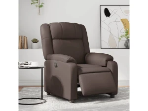 Clicnbuy Sillón reclinable eléctrico de cuero sintético marrón