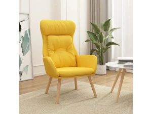 Clicnbuy Sillón de relax de tela amarillo mostaza