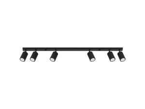 Sollux Lighting Plafondlamp KARBON minimalistisch van  - 6 lichtbronnen - L.117 x H.16,5 cm - zwart