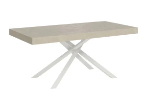 Ityhome Mesa extensible 200/304x90 cm Karida cachemira patas blancas