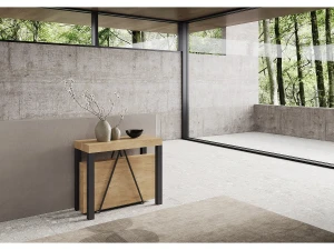 Ityhome Consola extensible 90x40/300 cm Tiris roble natural estructura antracita