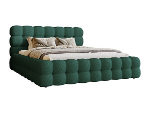 Gestoffeerd bed 160x200 Parlas Bis met opbergruimte, luxe bouclé bed - groen