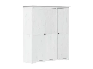 vidaxl Armario BODO madera maciza de pino blanco 146x53,5x173 cm