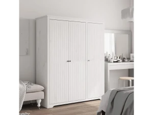 vidaxl Armario BODO madera maciza de pino blanco 146x53,5x173 cm