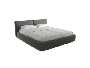 Bed met opbergruimte 200 x 228 - velours - staal - MILANO