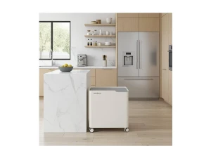 DON HIERRO - Cubo de basura reciclaje ECOBOX, con ruedas y cierre suave, 60 litros-