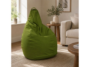 Talamo Italia Aunter poef, Multifunctionele fauteuil, Zitzak, Voetenbank poef, Made in Italy, 90x90 h120 cm, Groen