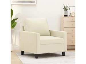 Clicnbuy Sillón cuero sintético crema 60 cm