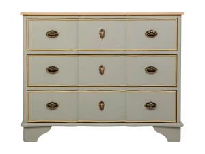 Wanderlust Comoda de madera lacada verde envejecido, 3 cajones 100x50x80