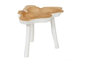 Bazar Bizar La Mesa Auxiliar Orgánica - Blanco Natural