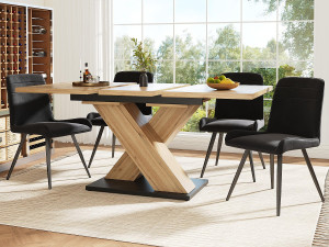 ModernLuxe Uitschuifbare eettafel 158,5 x 80 cm - 6 tot 8 personen - MDF - Naturel