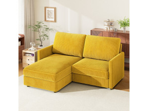 DripeX 2-zits converteerbare hoekbank - 180x140x86cm - in Corduroy stof - Max. belasting 300kg - voor Woonkamer, Slaapkamer, Kantoor