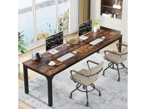 Tribesigns Mesa de computador, mesa para portátil, mesa de estudo, mesa para computador portátil, mesa dupla longa para escritório em casa, quarto,