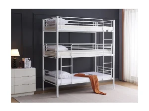 Habitat et jardin Litera triple metálica "Havin" - 90 x 190 cm - Blanca