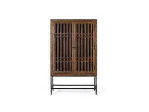 Giner y colomer Armario de Madera de Acacia 100 Cm Estilo Industrial con Inspiración Oriental-160x100x45