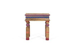 Giner y colomer Salontafels van mangohout, 46 cm, etnische handgemaakte stijl - 47x46x46