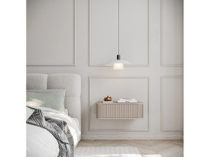 SELSEY Hangend nachtkastje - 63 cm - grijs - OVARLO