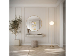 SELSEY Kaptafel met 2 laden - hangend - 113 cm - greige - OVARLO