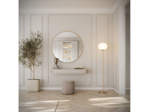SELSEY Kaptafel met 2 laden - hangend - 113 cm - greige - OVARLO