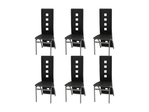 vidaxl Sillas de comedor 6 unidades cuero sintético negro