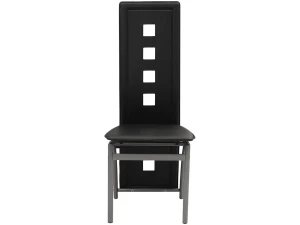 vidaxl Sillas de comedor 6 unidades cuero sintético negro