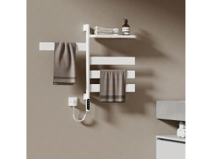 ​EMKE Elektrische Handdoekradiator 76×45 cm, Slimme WiFi-Thermostaat, Badkamer Radiator Wit​