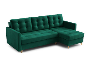 DOMO HOME Hoekbank DIVO met slaapfunctie, 224x103 cm, elegant design, hoogwaardige materialen, kleur groen, rechts