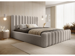 DOMO HOME Mona VII bedstee DomoHome, modern hoofdbord, Wigo-stof, elegante slaapkamer, 200x200 cm, BEIGE