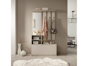 SELSEY Entreeset met spiegel - 85 cm - kasjmier - YESFIR