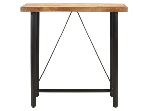vidaxl Mesa alta de hierro y madera maciza de mango 110x55x107 cm